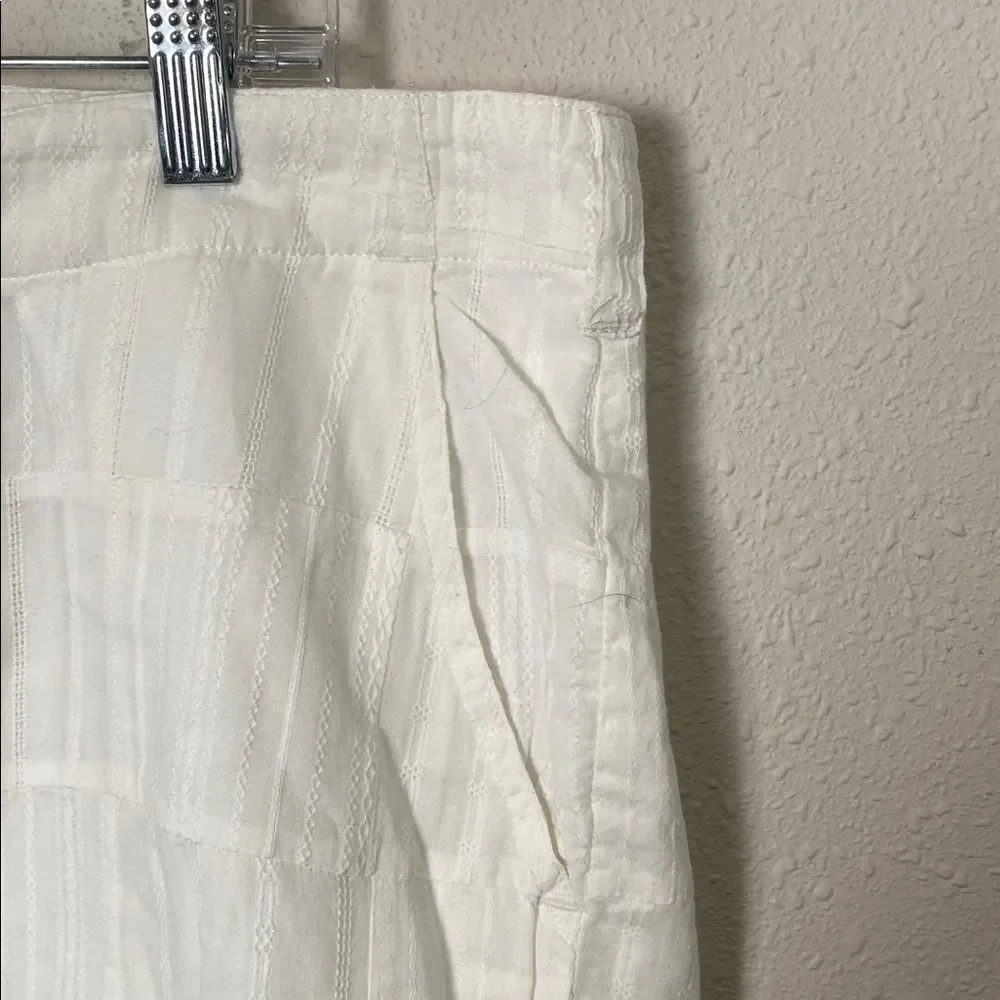 Island Vintage Beach Slumber Short White Textured Cotton Shorts Size 38 Beach